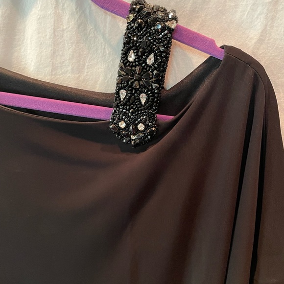 Black Dress with sequin shoulder strap - Picture 2 of 3